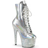 Pleaser BEJEWELED-1020-7 Silver Hologram Patent Strass