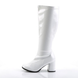 Funtasma GOGO-300X White Gogo Wide Calf Boots