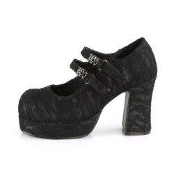 Demonia GOTHIKA-09 Black Lace Punk Lolita Platform Pumps