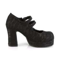 Demonia GOTHIKA-09 Black Lace Punk Lolita Platform Pumps