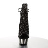 Pleaser DELIGHT-1018RS Black Velvet Pewter Strass Chrom