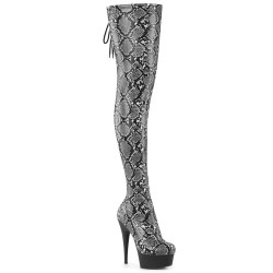Pleaser DELIGHT-3008SP-BT Grey Black Snake Print Sale