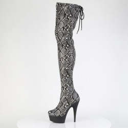 Pleaser DELIGHT-3008SP-BT Grey Black Snake Print Sale