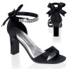 Pleaser Pink Label ROMANCE-372 Black Satin Sale Women