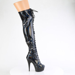 Pleaser DELIGHT-3029 Black Hologram Patent Sale Women