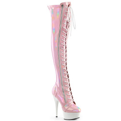 Pleaser DELIGHT-3029 Rose Hologram Patent White Sale