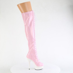 Pleaser DELIGHT-3029 Rose Hologram Patent White Sale