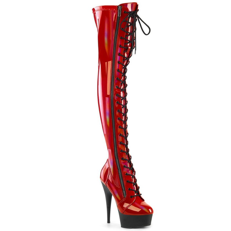 Pleaser DELIGHT-3029 Red Hologram Patent Black Sale Pleaser DELIGHT-3029 Red Hologram Patent Black Sale