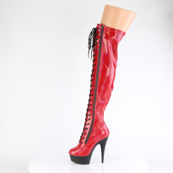 Pleaser DELIGHT-3029 Red Hologram Patent Black Sale
