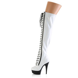 Pleaser DELIGHT-3029 White Hologram Patent Black Sale