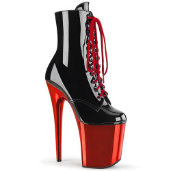Pleaser FLAMINGO-1020 Black Patent Red Chrome Sale Women