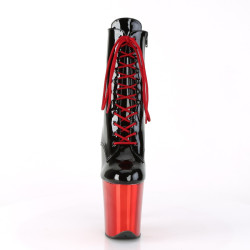 Pleaser FLAMINGO-1020 Black Patent Red Chrome Sale Women