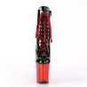 Pleaser FLAMINGO-1020 Black Patent Red Chrome Sale Women