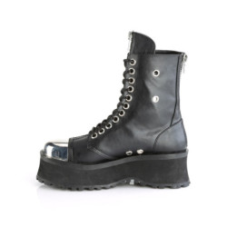 Demonia GRAVEDIGGER-10 Black Vegan Platform Men Boots