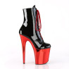 Pleaser FLAMINGO-1020 Black Patent Red Chrome Sale Women