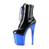Pleaser FLAMINGO-1020 Black Patent Blue Chrome Sale