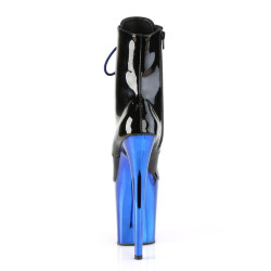 Pleaser FLAMINGO-1020 Black Patent Blue Chrome Sale