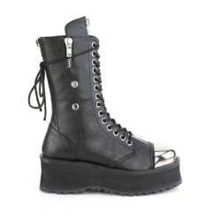 Demonia GRAVEDIGGER-14 Black Vegan Platform Men Boots