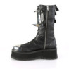 Pleaser FLAMINGO-1020 Black Patent Silver Chrome Sale