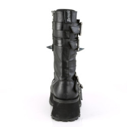 Pleaser FLAMINGO-1020 Black Patent Silver Chrome Sale