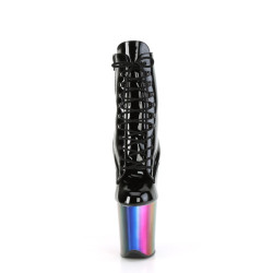 Pleaser FLAMINGO-1020RC Black Patent Rainbow Chrome