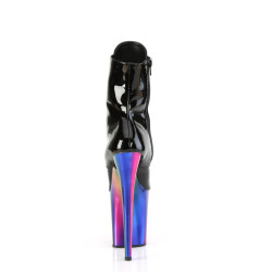 Pleaser FLAMINGO-1020RC Black Patent Rainbow Chrome