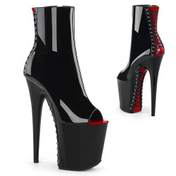 Pleaser FLAMINGO-1025 Black-Red Patent Sale Women