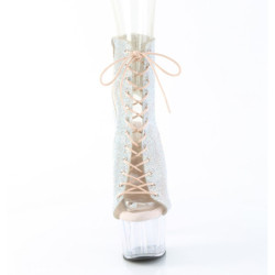Pleaser ADORE-1016C-RS Silver Strass Transparent Boots