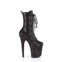 Pleaser FLAMINGO-1040SPF Black Metallic Snake Print