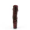 Pleaser FLAMINGO-1040SPF Red Metallic Snake Print Fabric