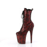 Pleaser FLAMINGO-1040SPF Red Metallic Snake Print Fabric