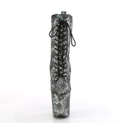Pleaser FLAMINGO-1040SPF Silver Metallic Hologram Snake