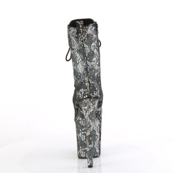 Pleaser FLAMINGO-1040SPF Silver Metallic Hologram Snake