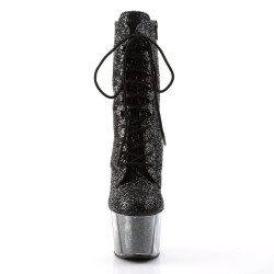 Pleaser ADORE-1020G Black Glitter Women's Ankle Boots