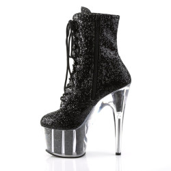 Pleaser ADORE-1020G Black Glitter Women's Ankle Boots