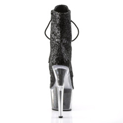 Pleaser ADORE-1020G Black Glitter Women's Ankle Boots