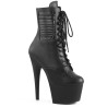 Pleaser ADORE-1020PK Black Vegan Leather Ankle Boots