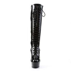 Pleaser DELIGHT-2023 Black Platform Stiletto Boots