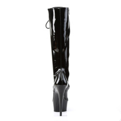 Pleaser DELIGHT-2023 Black Platform Stiletto Boots