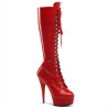 Pleaser DELIGHT-2023 Red Platform Stiletto Boots