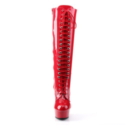 Pleaser DELIGHT-2023 Red Platform Stiletto Boots