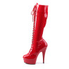 Pleaser DELIGHT-2023 Red Platform Stiletto Boots