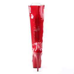 Pleaser DELIGHT-2023 Red Platform Stiletto Boots