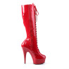 Pleaser DELIGHT-2023 Red Platform Stiletto Boots