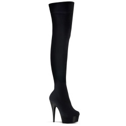 Pleaser DELIGHT-3002 Velvet Stretch Over The Knee Boots