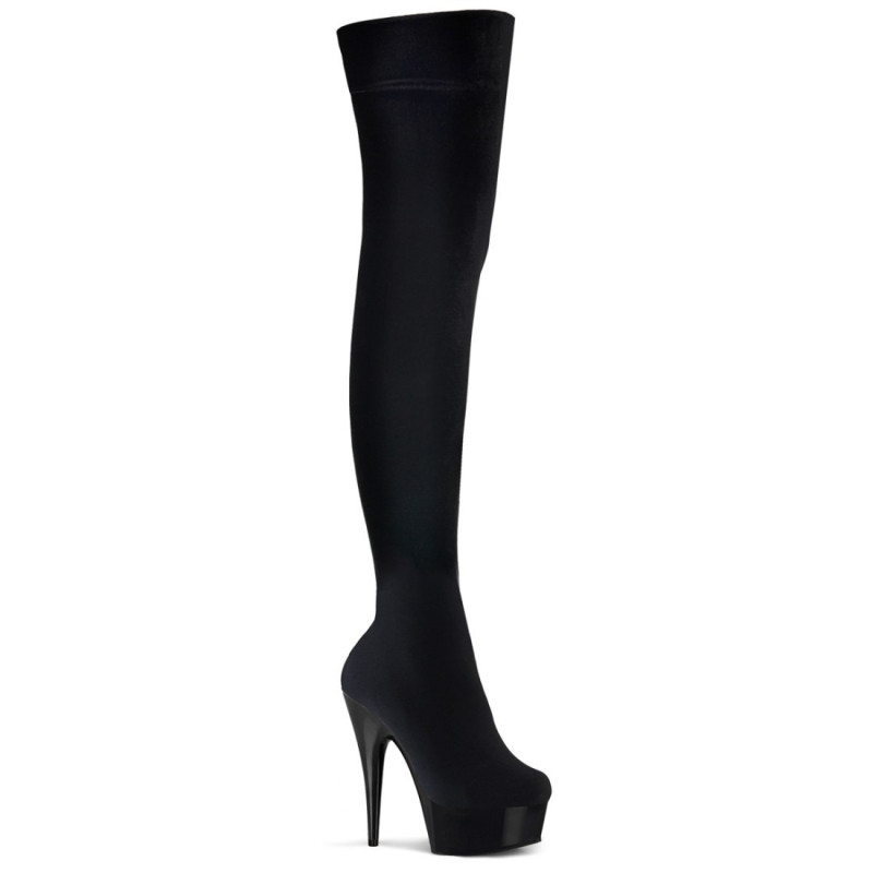 Pleaser DELIGHT-3002 Velvet Stretch Over The Knee Boots Pleaser DELIGHT-3002 Velvet Stretch Over The Knee Boots