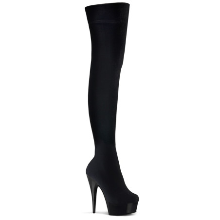 Pleaser DELIGHT-3002 Velvet Stretch Over The Knee Boots