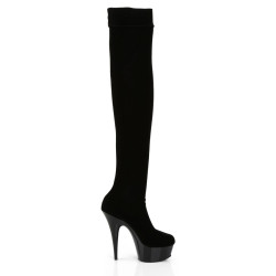 Pleaser DELIGHT-3002 Velvet Stretch Over The Knee Boots