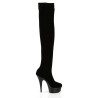 Pleaser DELIGHT-3002 Velvet Stretch Over The Knee Boots