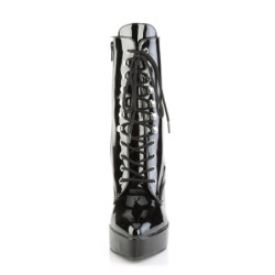Devious INDULGE-1020 Black Patent Women's Ankle Boots